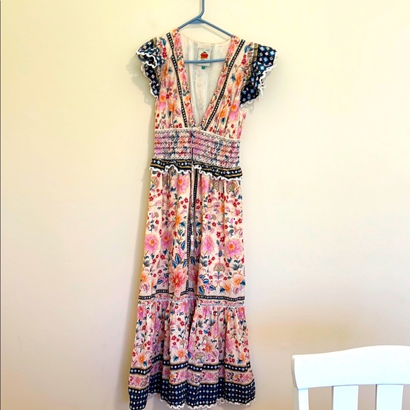 Farm Rio Floral V-Neck Maxi Dress size M - Picture 3 of 16